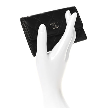 Chanel Lambskin Quilted Flap Card Holder Black 2 of 9