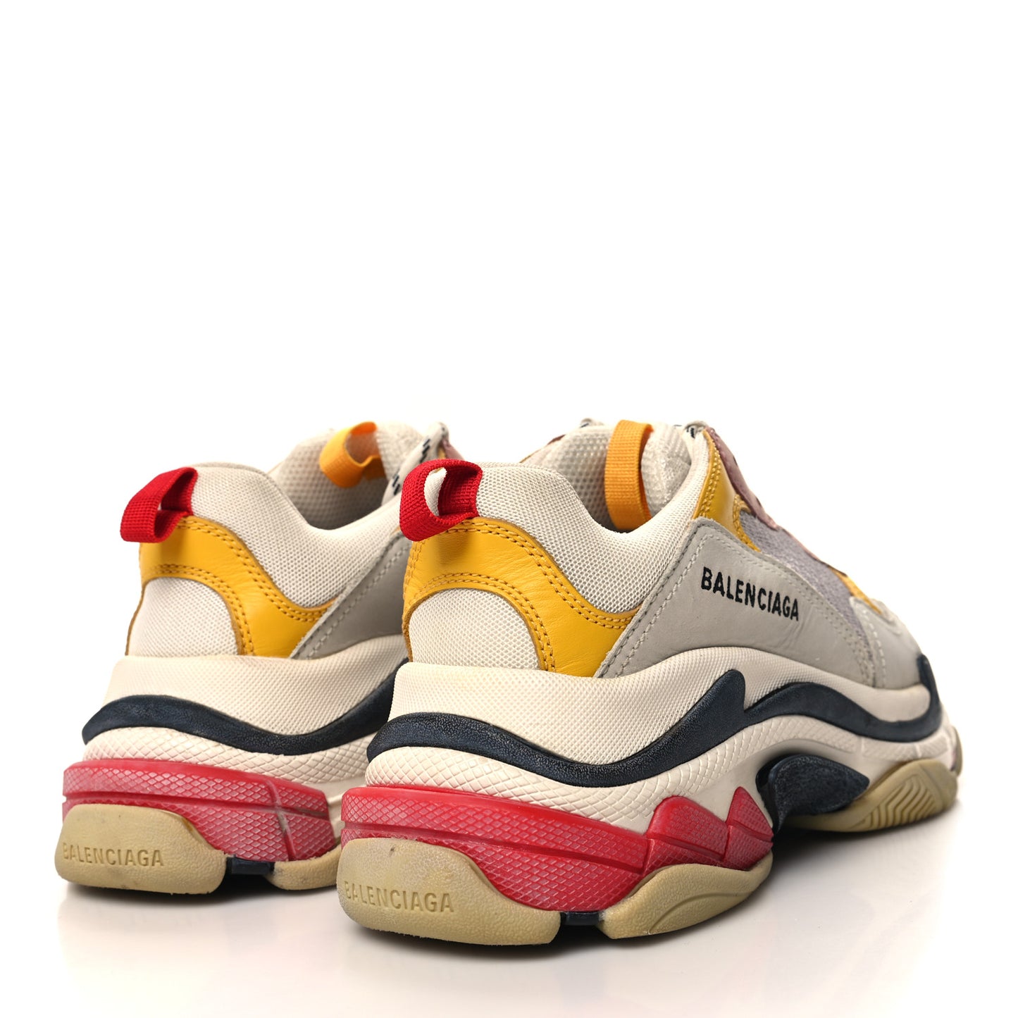 Fabric Mesh Multicolor Womens Triple S Sneakers 39 Yellow Pink Grey