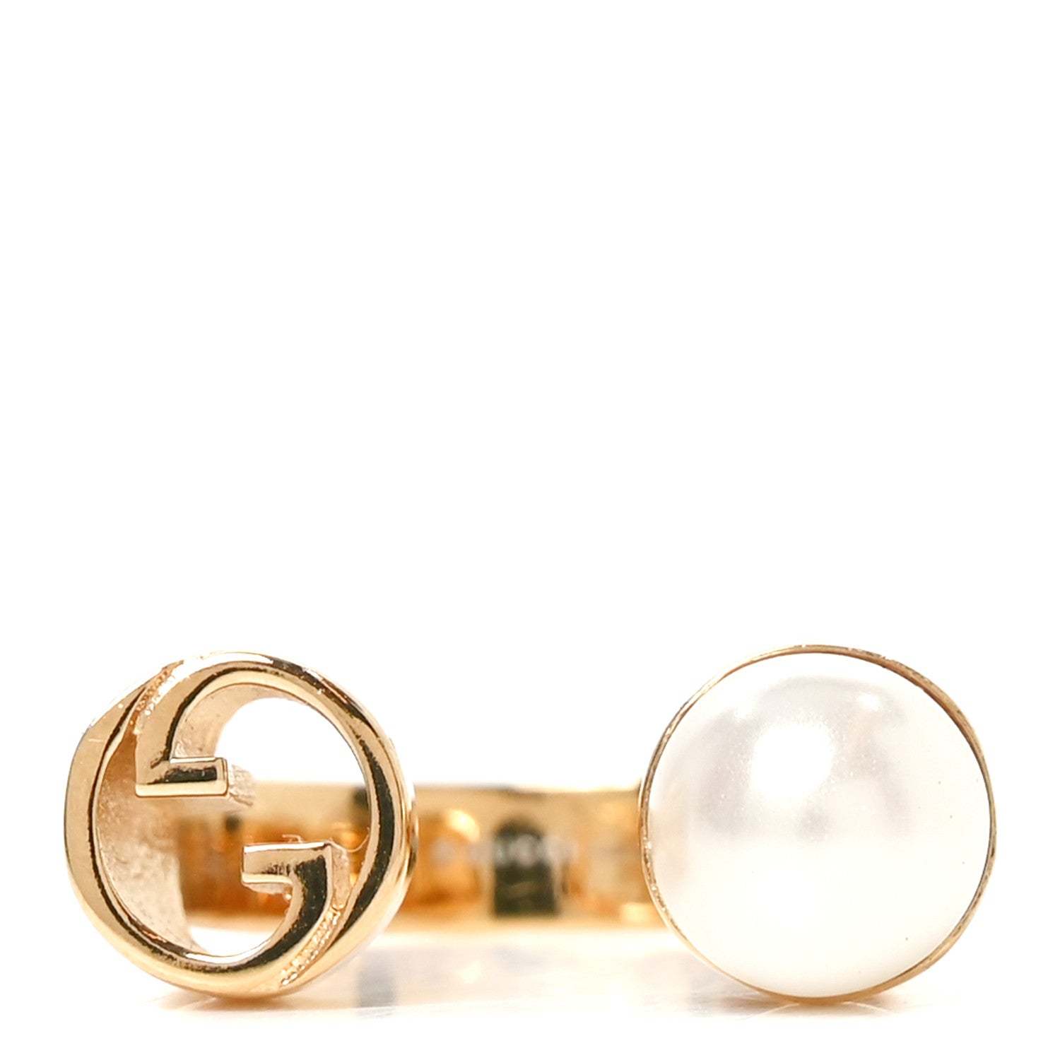 Gucci Metal Pearl GG Blondie Ring S Gold 1 of 5