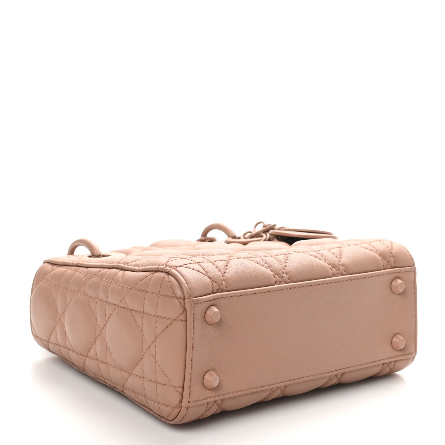 Christian Dior Ultra Matte Calfskin Cannage Mini Lady Dior Light Beige 4 of 12