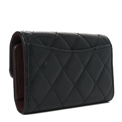 Chanel Caviar Quilted Classic 4 Key Holder Wallet Black Black 3 of 9