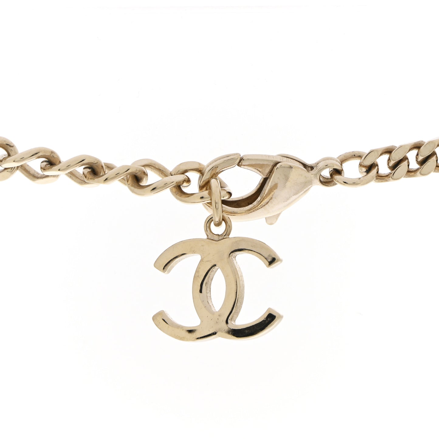 Crystal Chain CC Link Choker Gold Silver