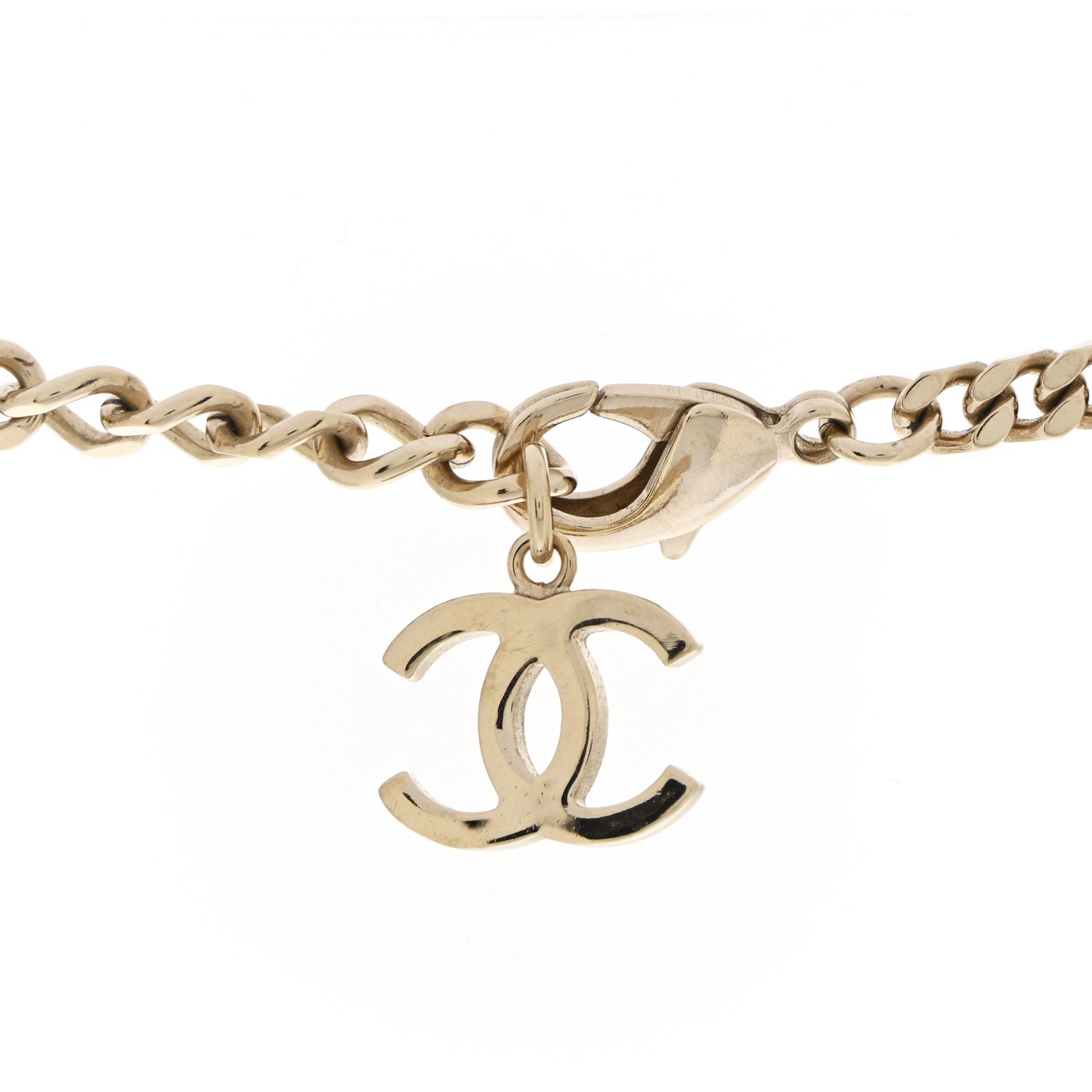 Chanel Crystal Chain CC Link Choker Gold Silver 5 of 7