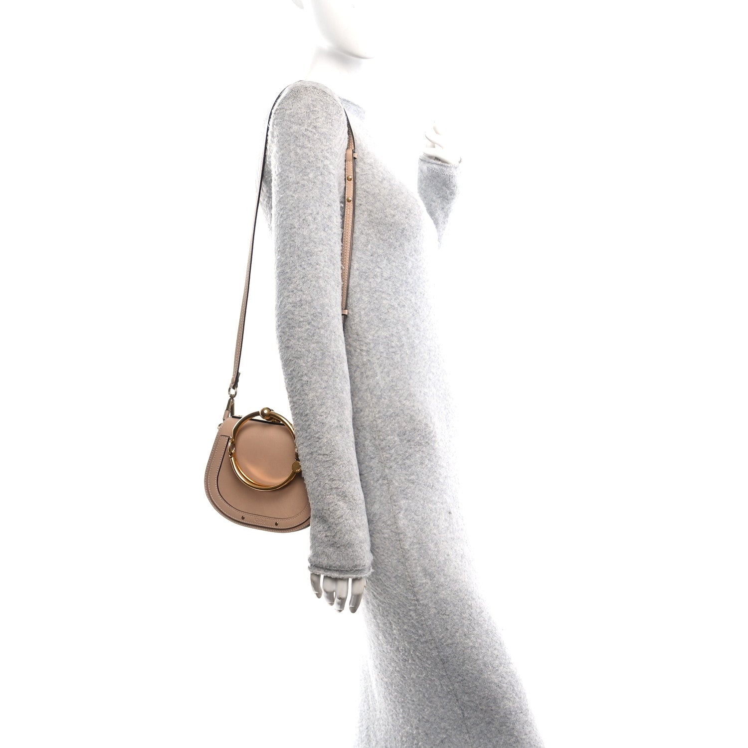 Chloe Calfskin Suede Small Nile Bracelet Bag Biscotti Beige 2 of 13