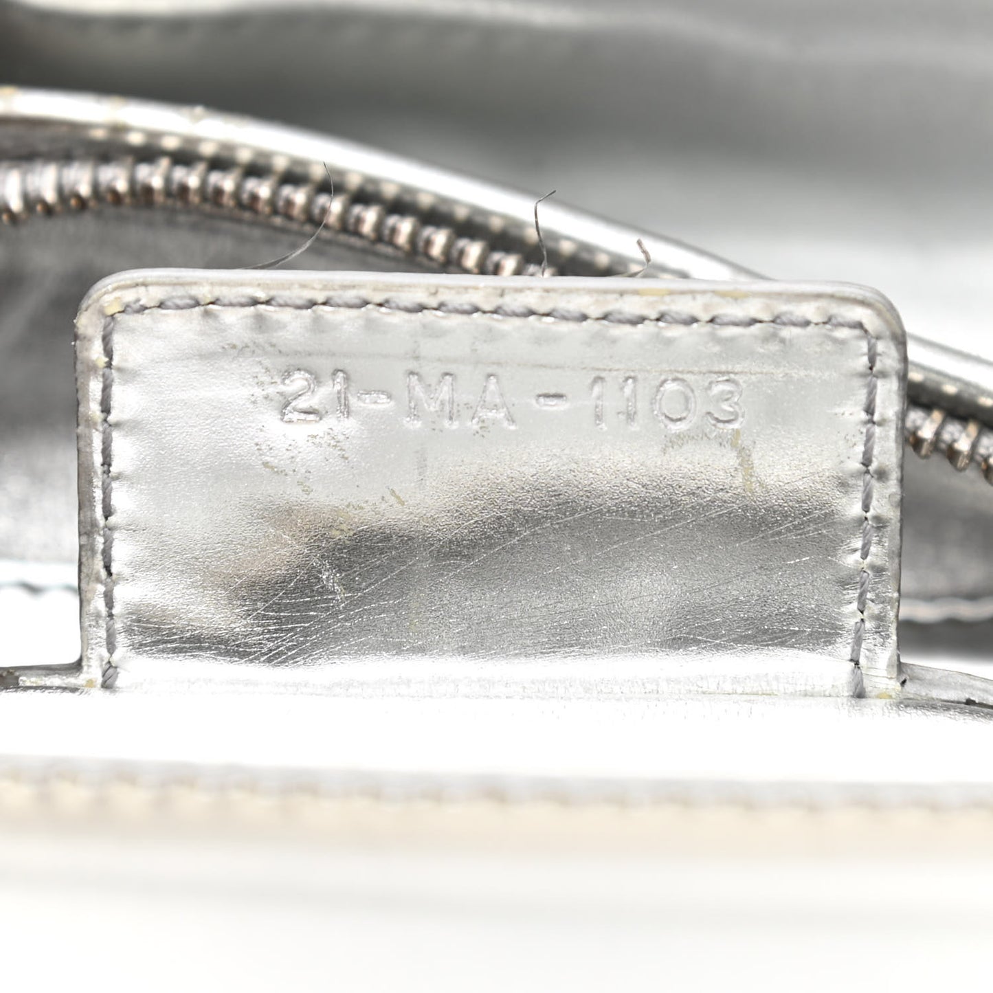 Metallic Patent Calfskin Medium Lady Dior Silver