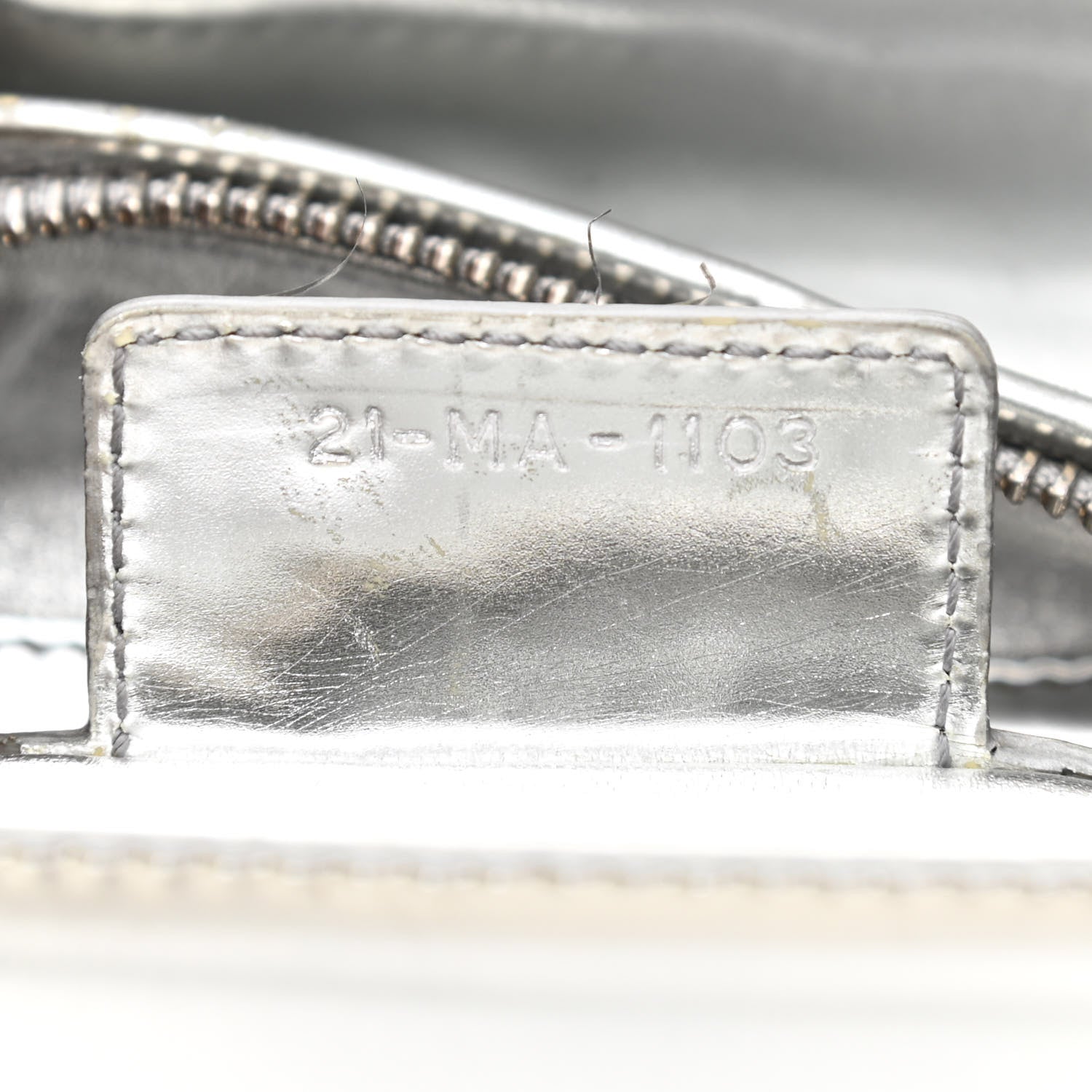 Christian Dior Metallic Patent Calfskin Medium Lady Dior Silver 7 of 11