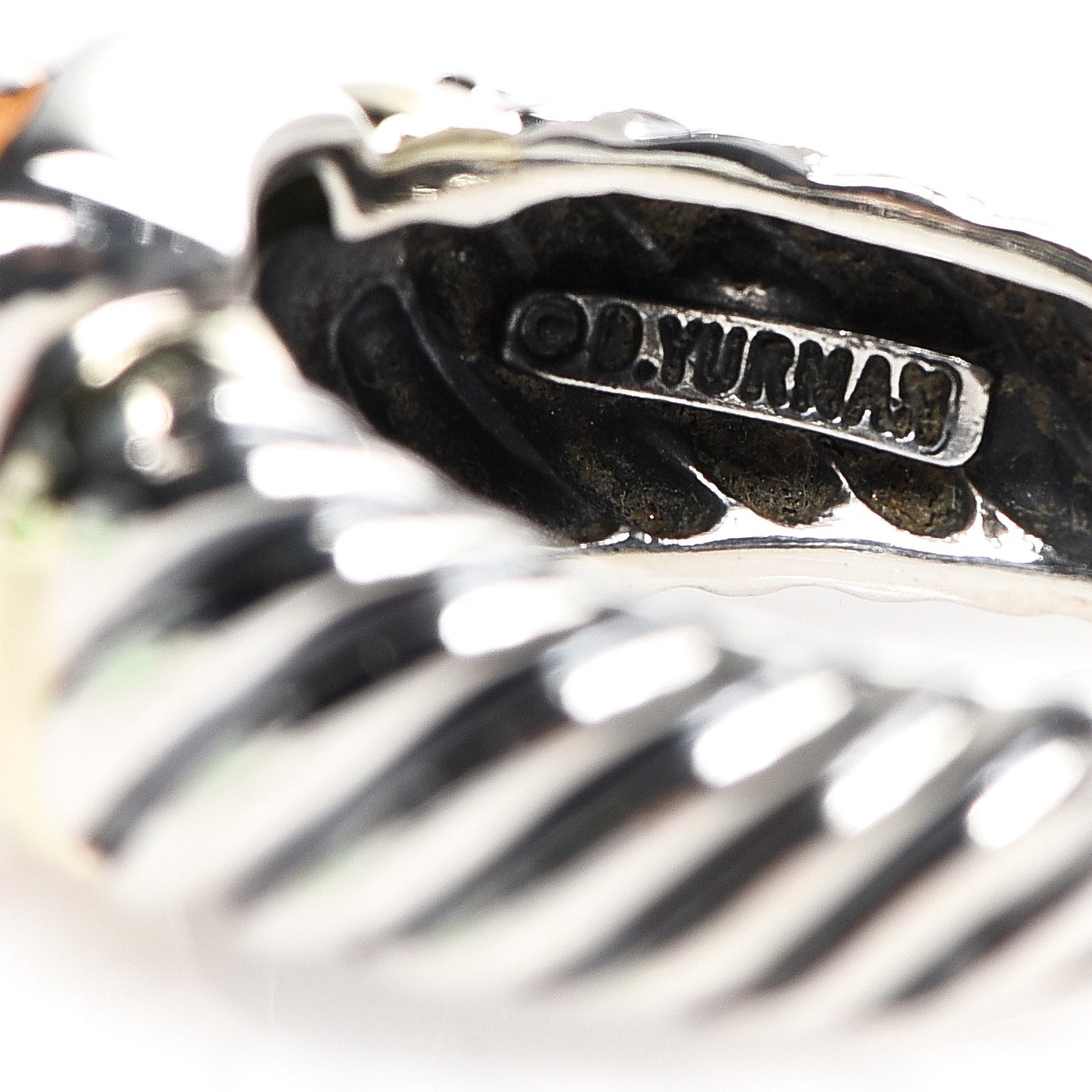 Sterling Silver 14K Yellow Gold Peridot 7mm Noblesse Ring 54 6.75