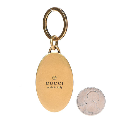 Gucci Enamel Double G Key Chain Black Gold 2 of 3