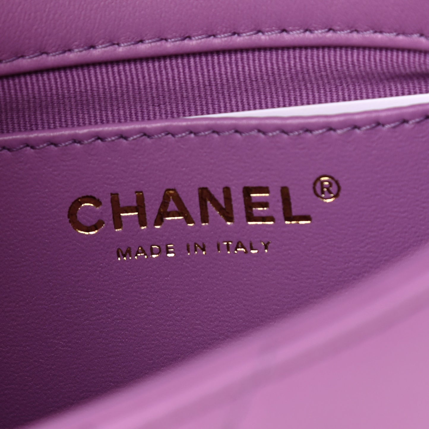 Lambskin Quilted Mini Funky Town Flap Purple