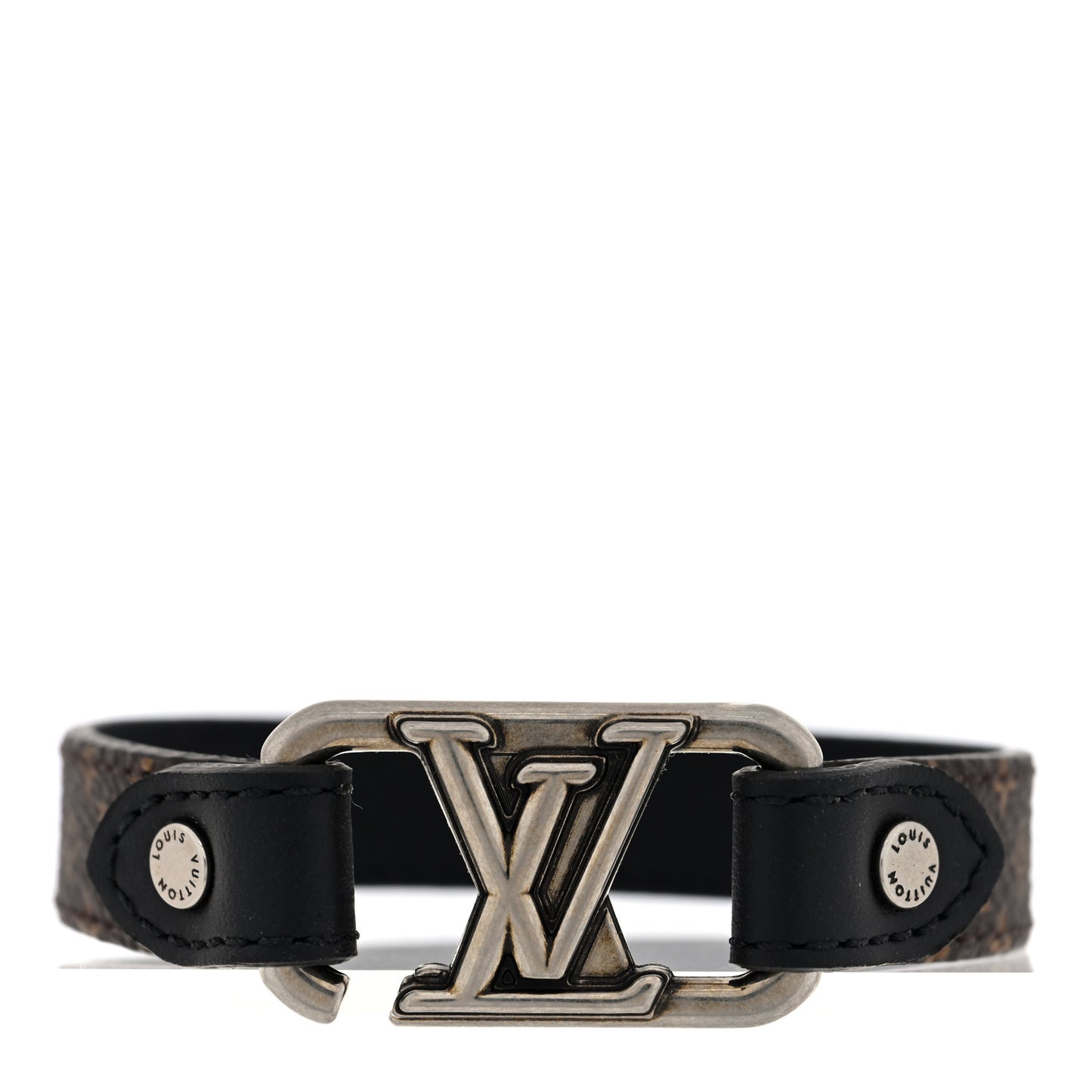Monogram LV Slim Dimension Reversible Bracelet Ebene Black