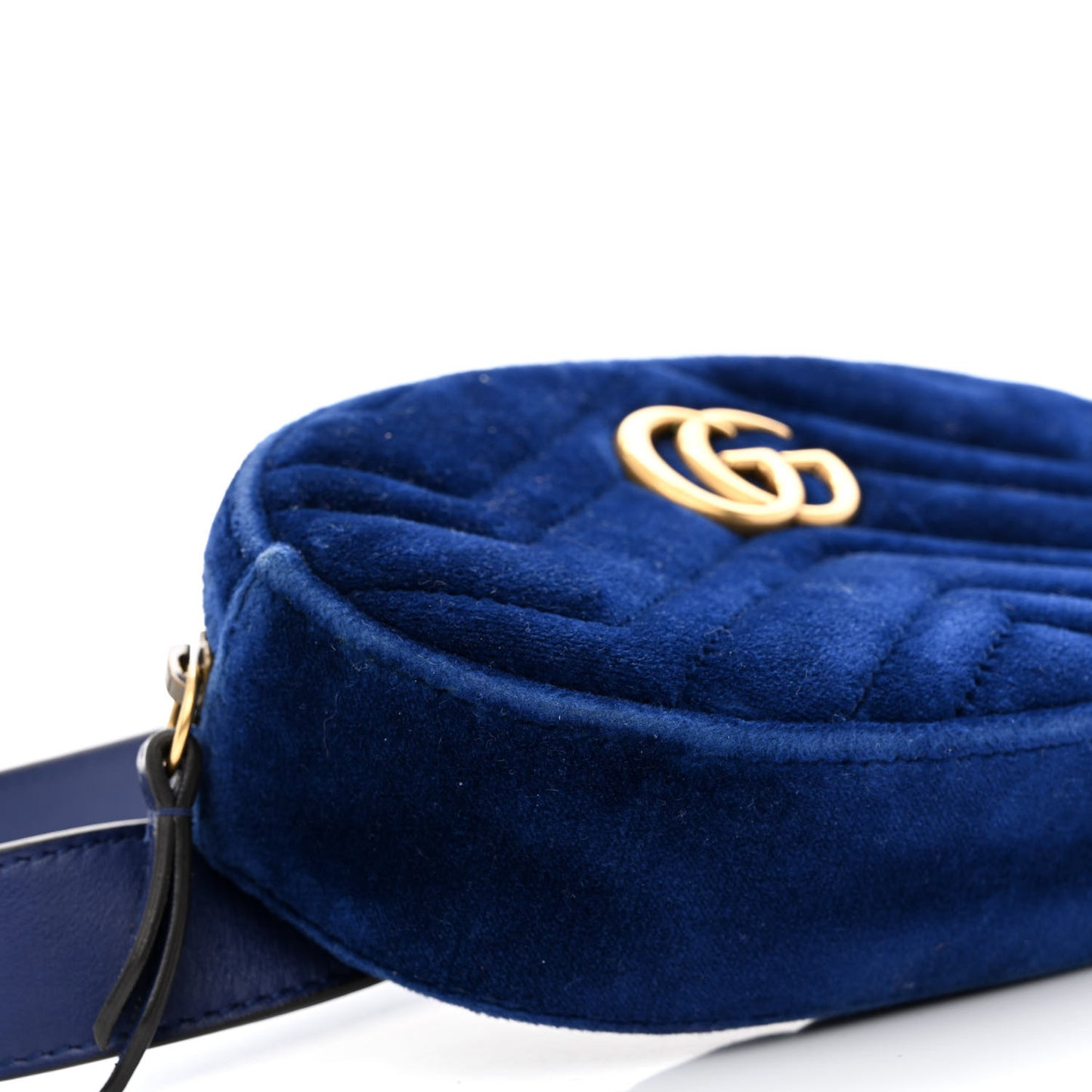 Velvet Matelasse GG Marmont Belt Bag 85 34 Cobalt Blue