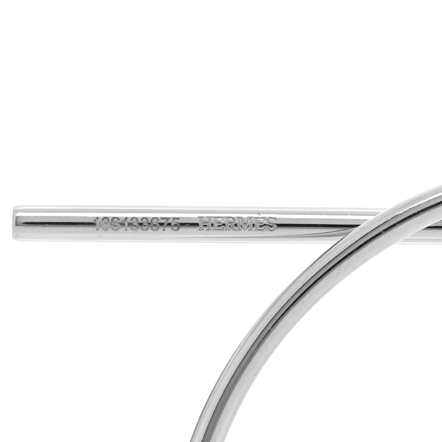 Hermes Sterling Silver MM Loop Earrings 4 of 4