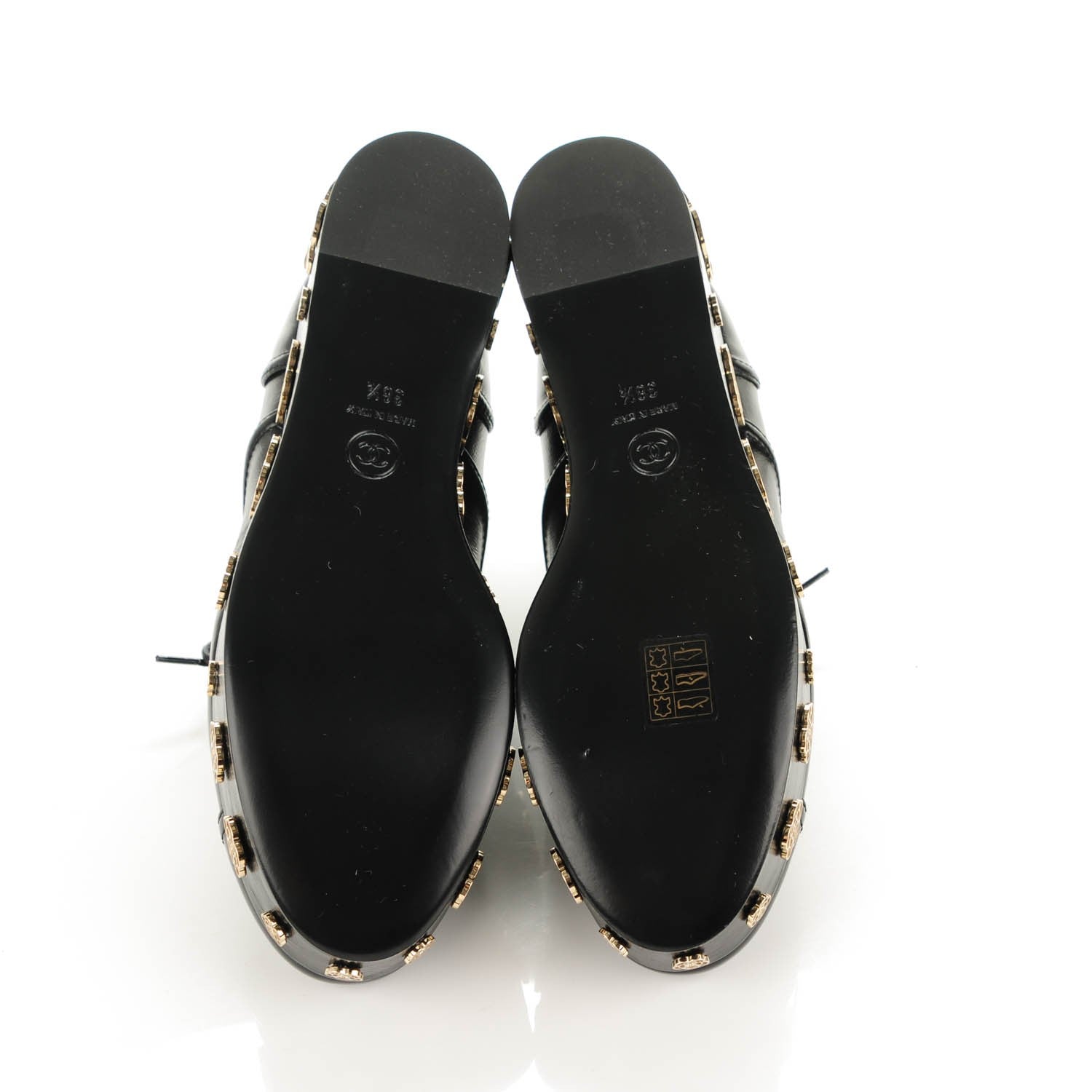 Chanel Crumpled Calfskin Lace Up Platform Oxford 38.5 Black 5 of 7