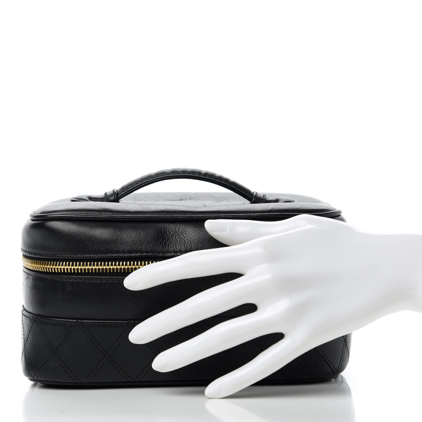 Calfskin Vanity Cosmetic Bag Black