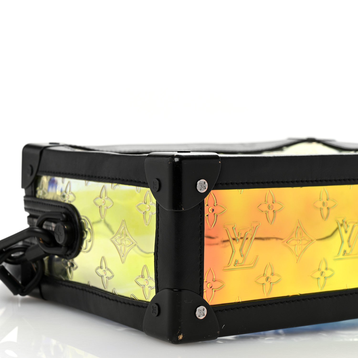 Louis Vuitton Calfskin PVC Monogram Solar Ray Soft Trunk Iridescent Prism Black 9 of 10