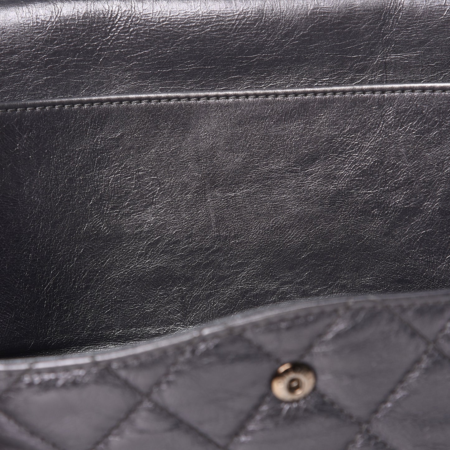 Metallic Aged Calfskin Quilted 2.55 Reissue 227 Flap Dark Silver