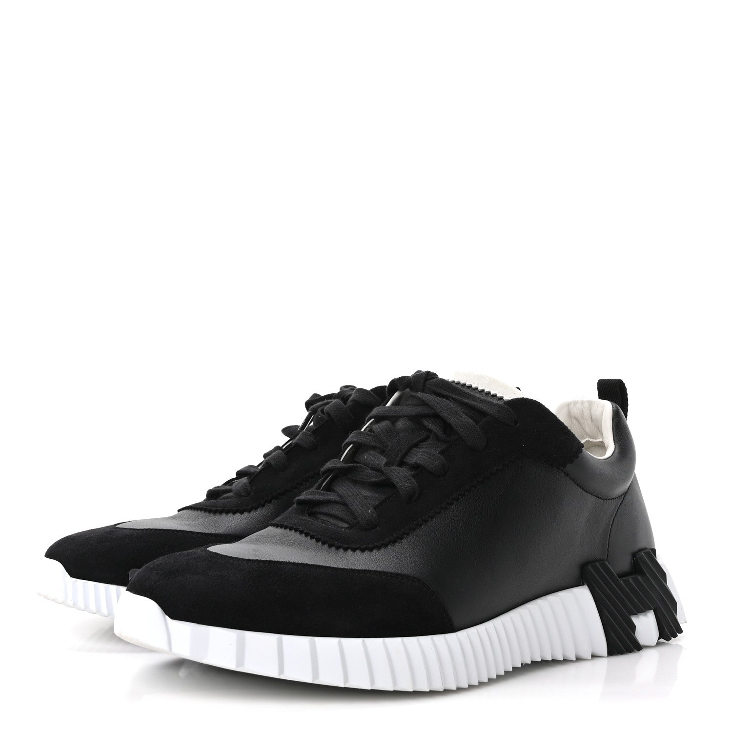Hermes Goatskin Suede Goatskin Mens Bouncing Sneakers 45 Black 4 of 10