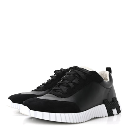 Hermes Goatskin Suede Goatskin Mens Bouncing Sneakers 45 Black 4 of 10