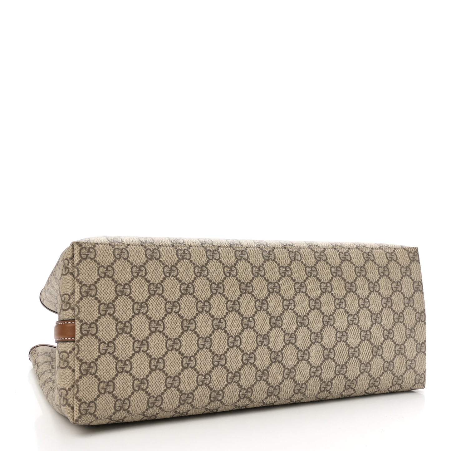 GG Supreme Monogram Emblem Large Tote Bag Beige Dark Brown