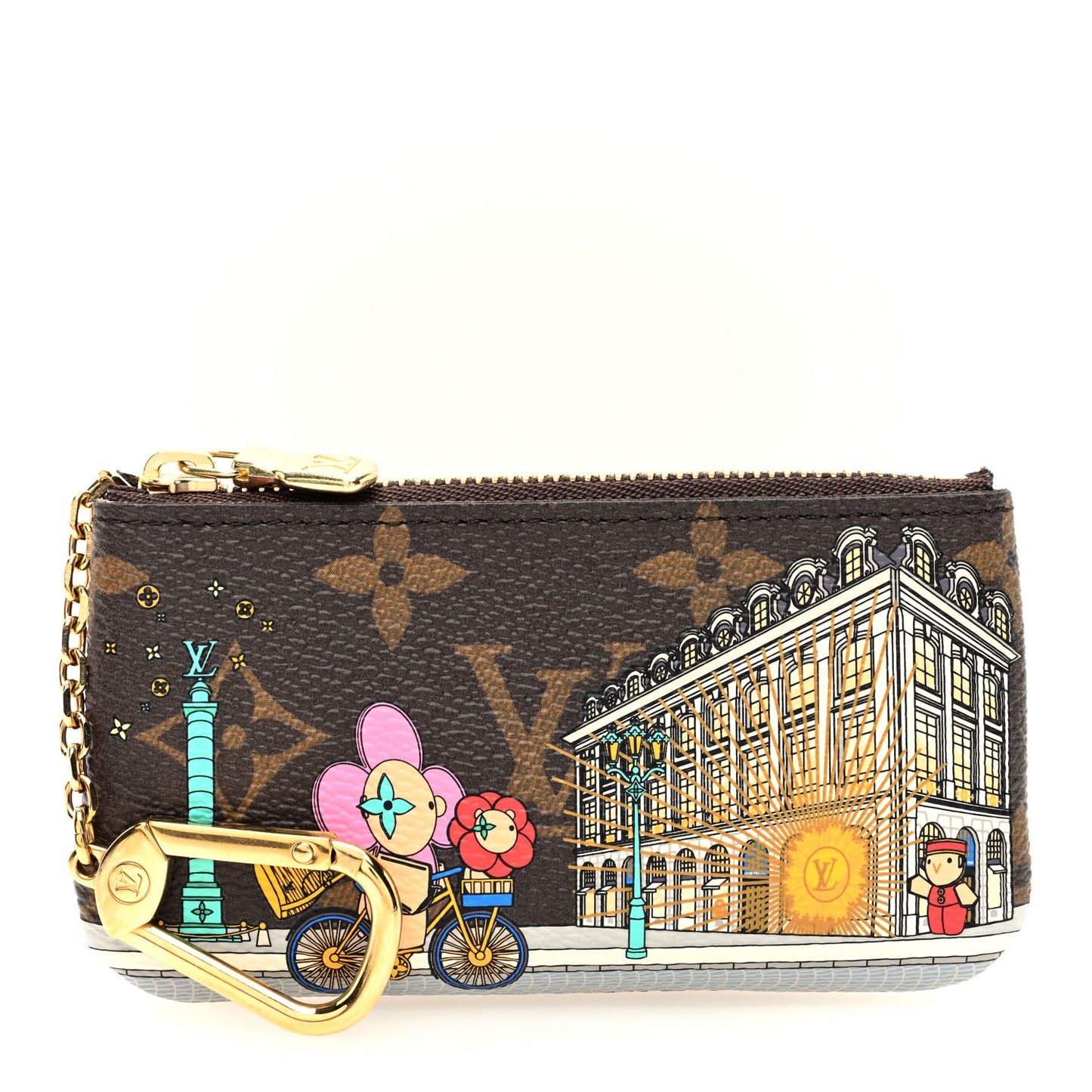 Monogram 2022 Christmas Animation Paris Key Pouch Pink