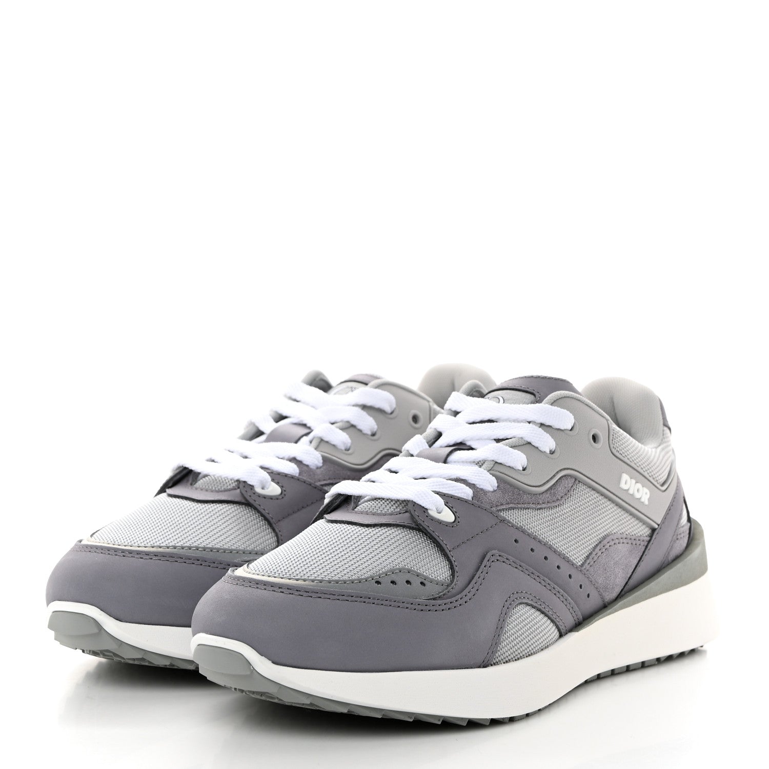 Christian Dior Technical Mesh Calfskin Mens B29 Sneakers 40 Grey 3 of 9