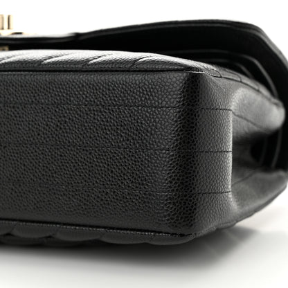 Chanel Caviar Chevron Quilted Small Double Flap Black 9 of 10
