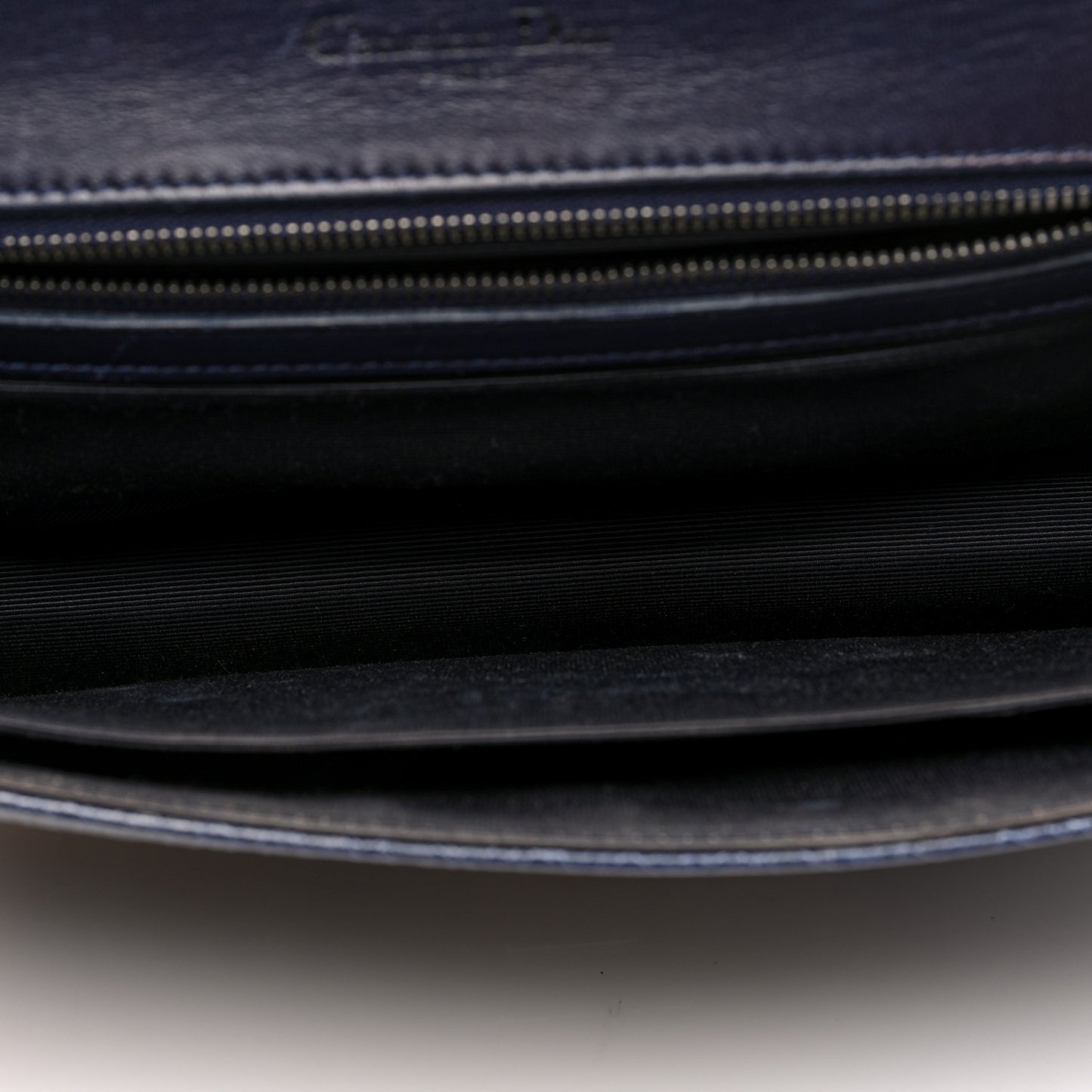 Crackled Deerskin Medium Diorama Flap Bag Navy