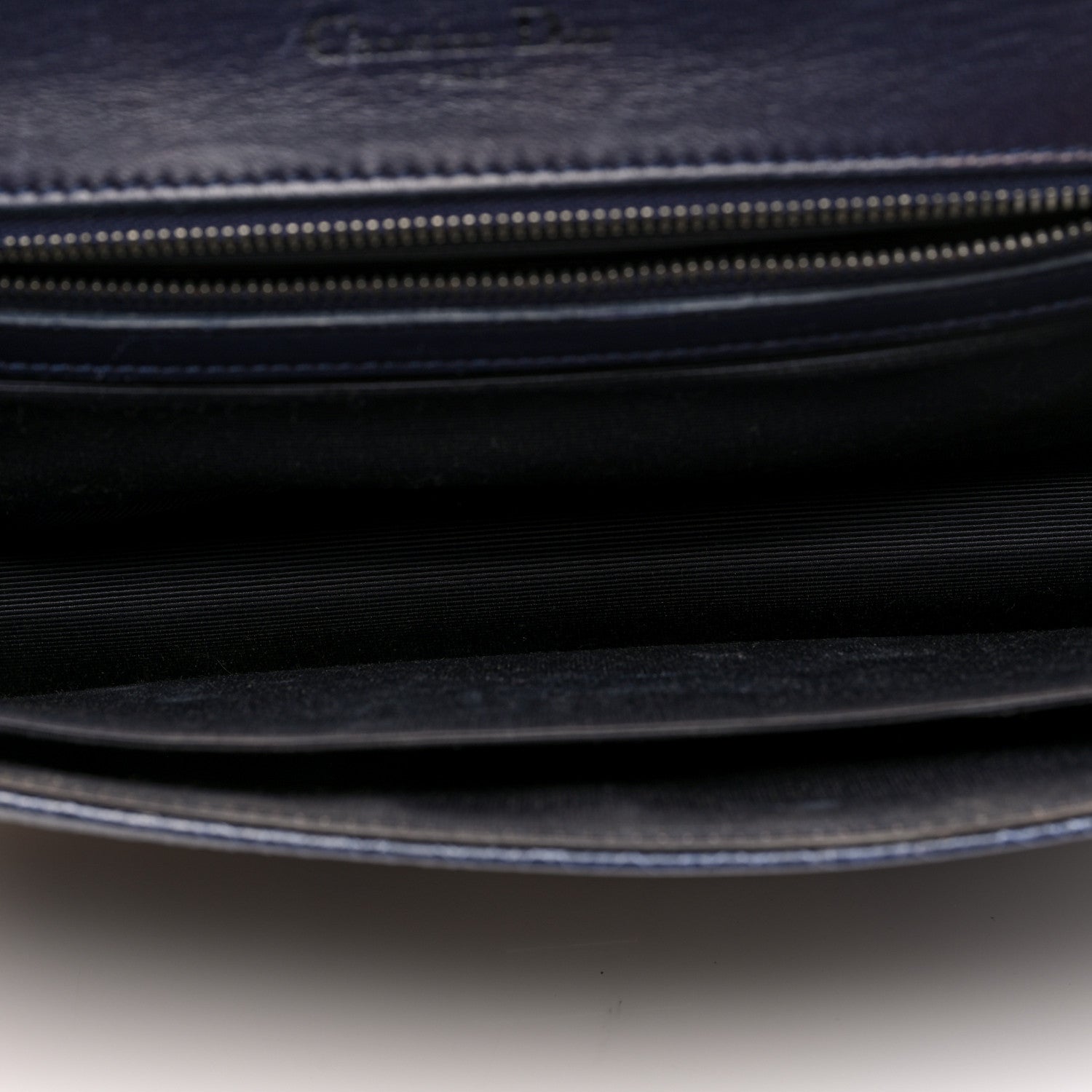 Christian Dior Crackled Deerskin Medium Diorama Flap Bag Navy 5 of 9