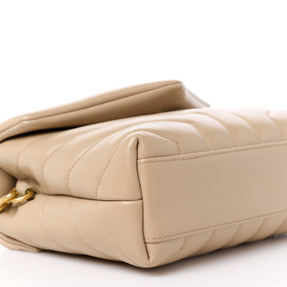 Saint Laurent Calfskin Y Quilted Monogram Toy Loulou Crossbody Bag Dark Beige 10 of 12