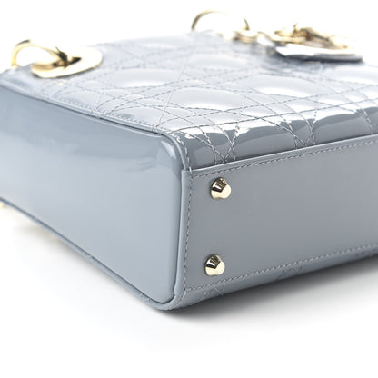 Christian Dior Patent Cannage Mini Lady Dior Light Blue 6 of 10