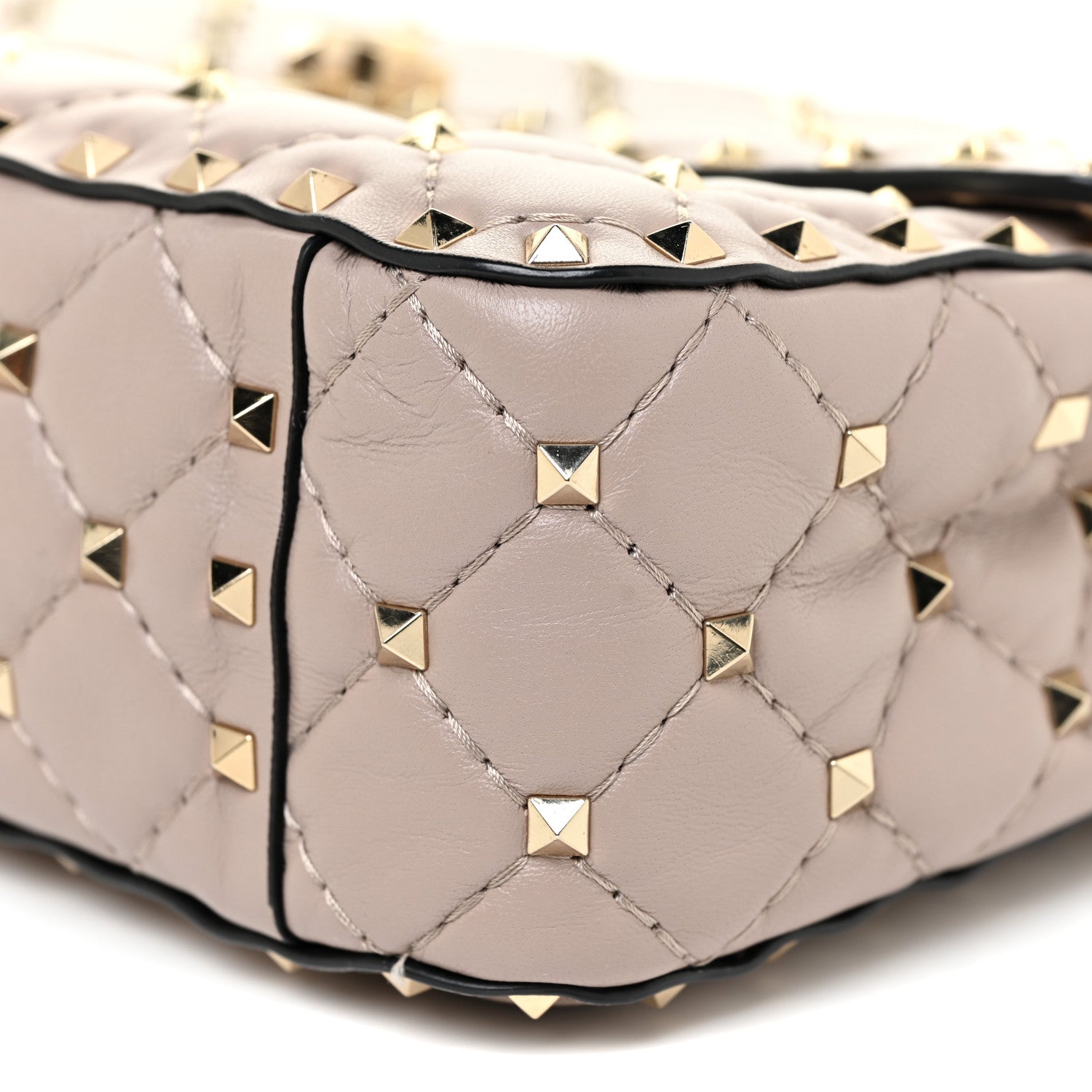 Valentino Garavani Lambskin Medium Rockstud Spike Shoulder Bag Poudre 10 of 10