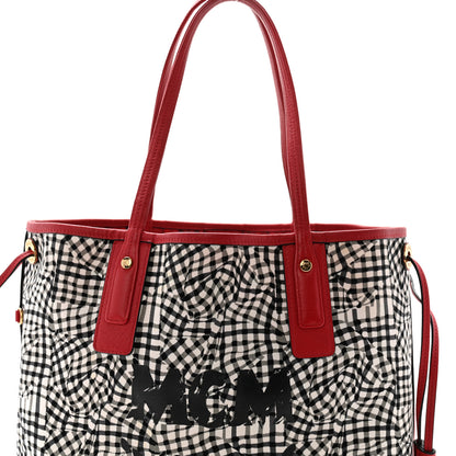 MCM Visetos Medium Liz Reversible Shopper Tote Ruby Red 11 of 15