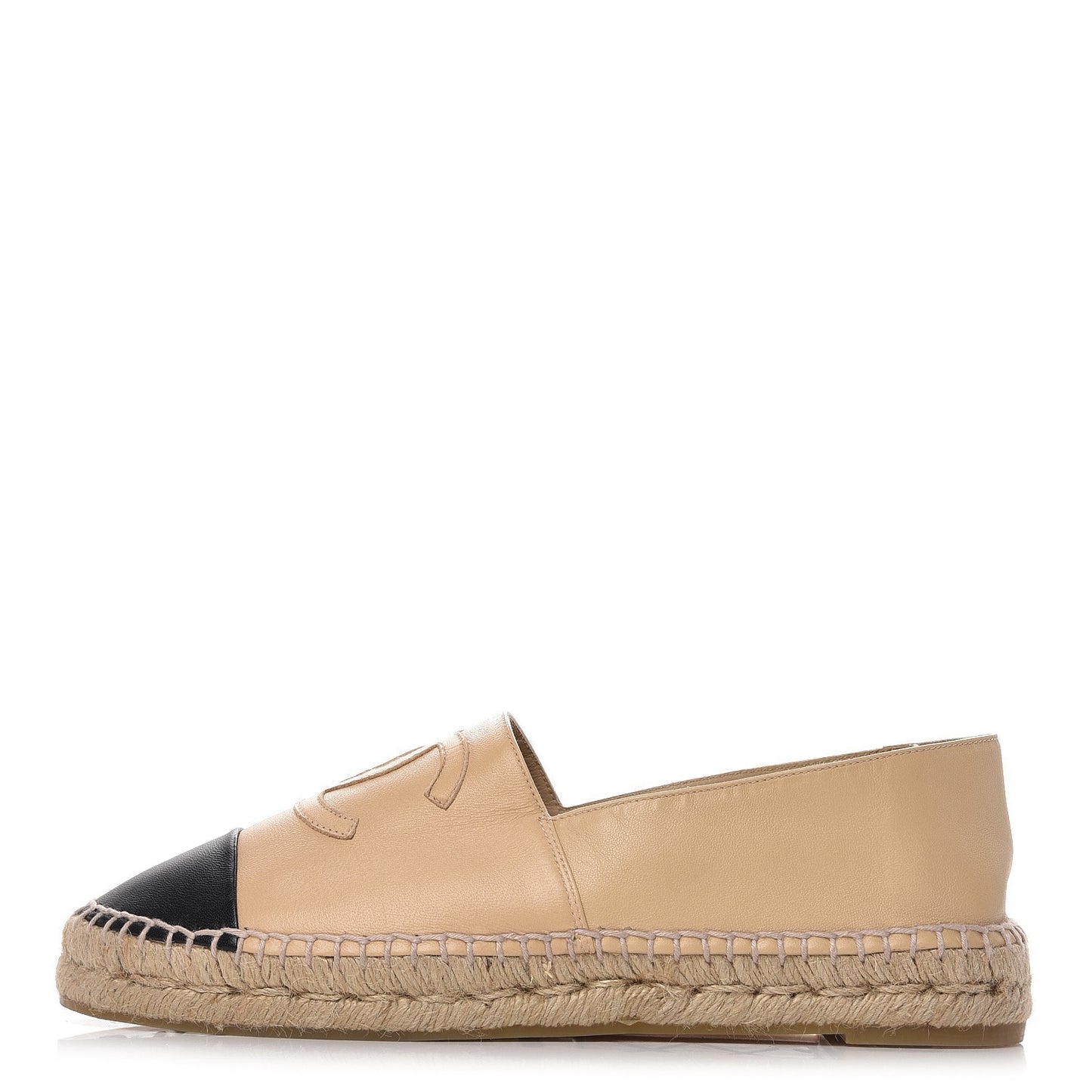 Lambskin CC Espadrilles 41 Beige Black