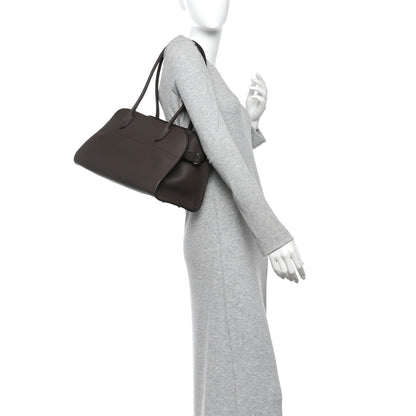 The Row Matte Grained Calfskin Margaux Shoulder 12 Deep Brown 2 of 9