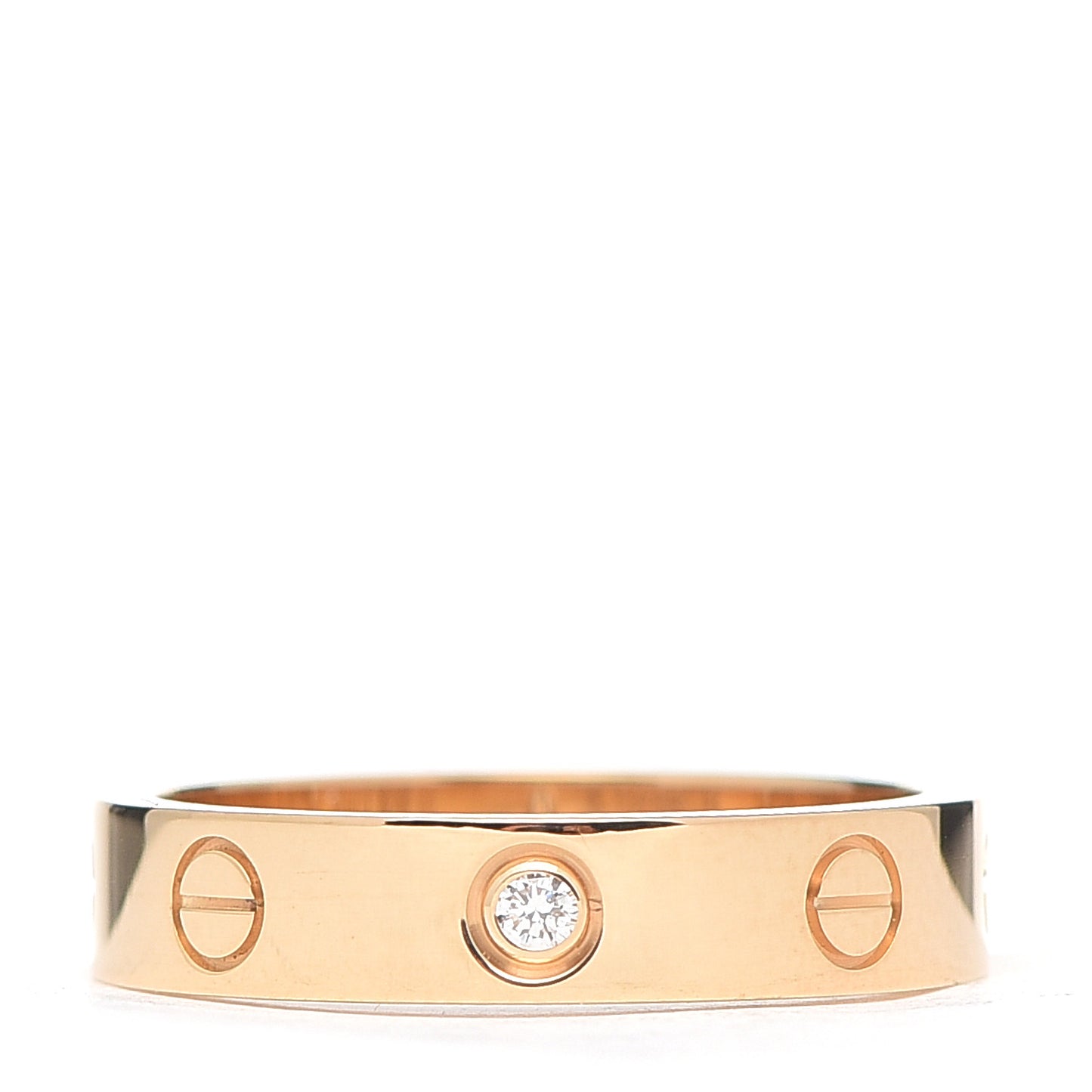 18K Yellow Gold Diamond 4mm LOVE Wedding Band Ring 52 6