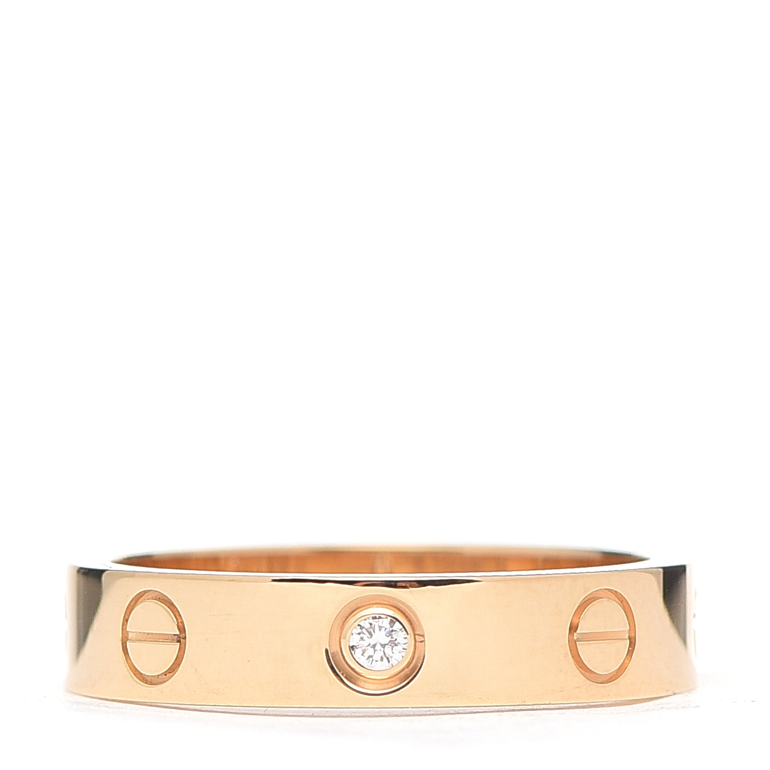 Cartier 18K Yellow Gold Diamond 4mm LOVE Wedding Band Ring 52 6 1 of 6