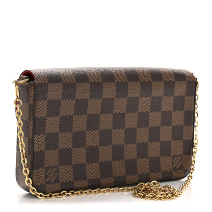 Louis Vuitton Damier Ebene Pochette Felicie Chain Wallet 4 of 11