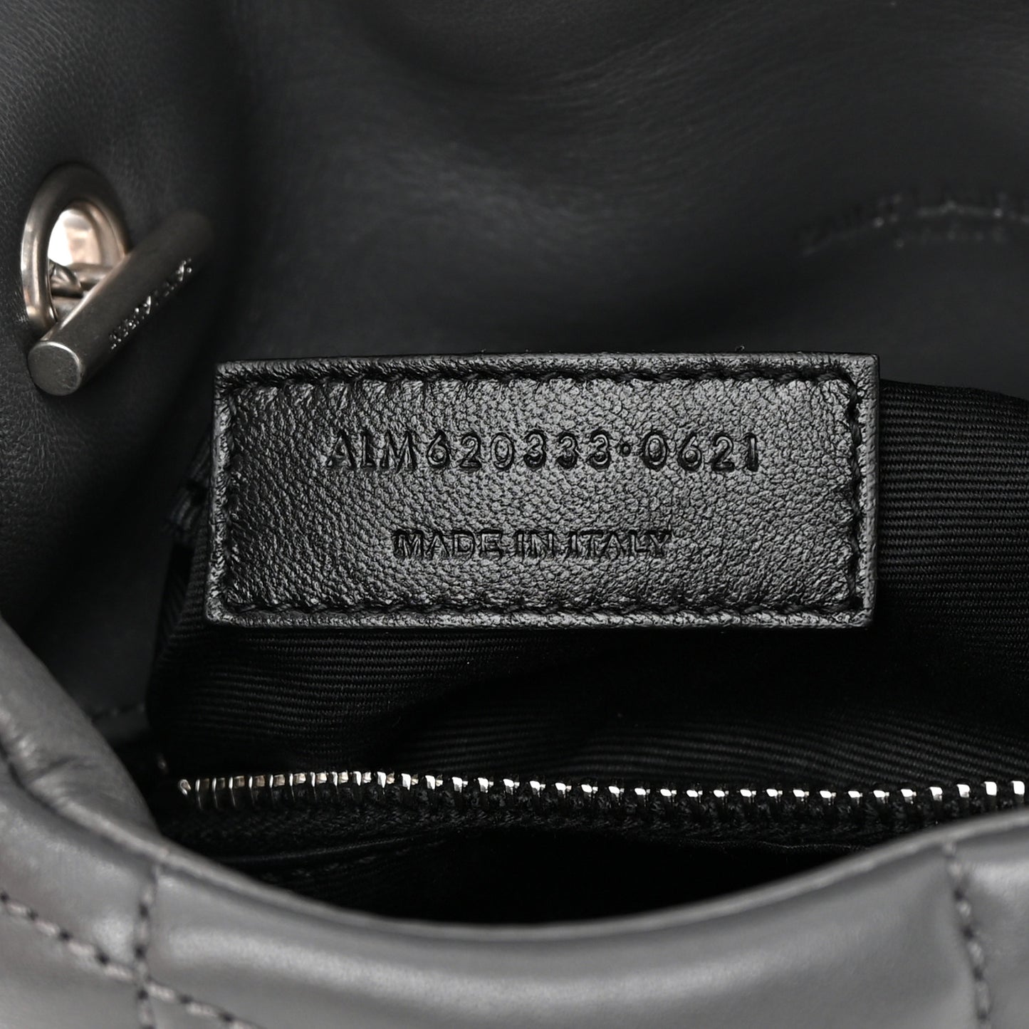 Lambskin Quilted Mini Loulou Puffer Monogram Chain Satchel Storm