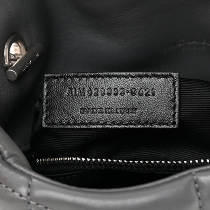 Saint Laurent Lambskin Quilted Mini Loulou Puffer Monogram Chain Satchel Storm 7 of 16