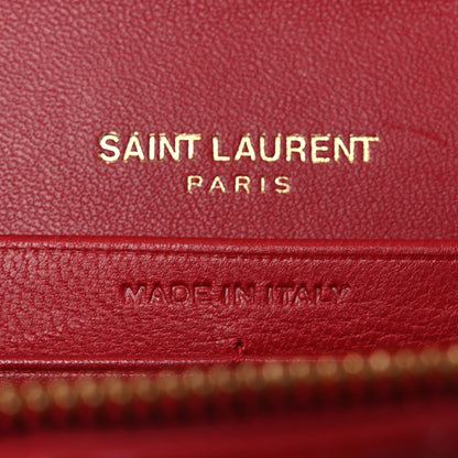 Saint Laurent Patent Calfskin Matelasse Vicky Chain Wallet Rouge Eros 6 of 10