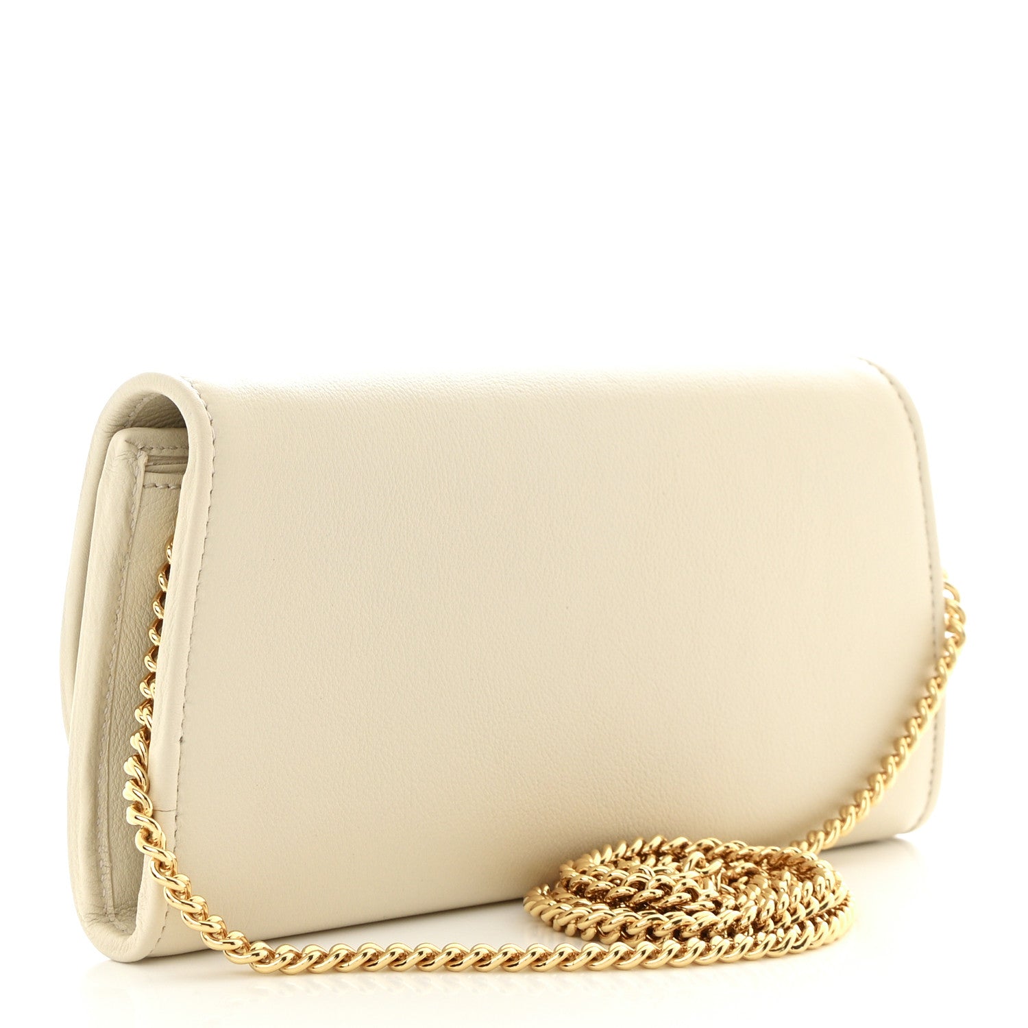 Gucci Roxy Calfskin Blondie Continental Chain Wallet Mystic White 3 of 11