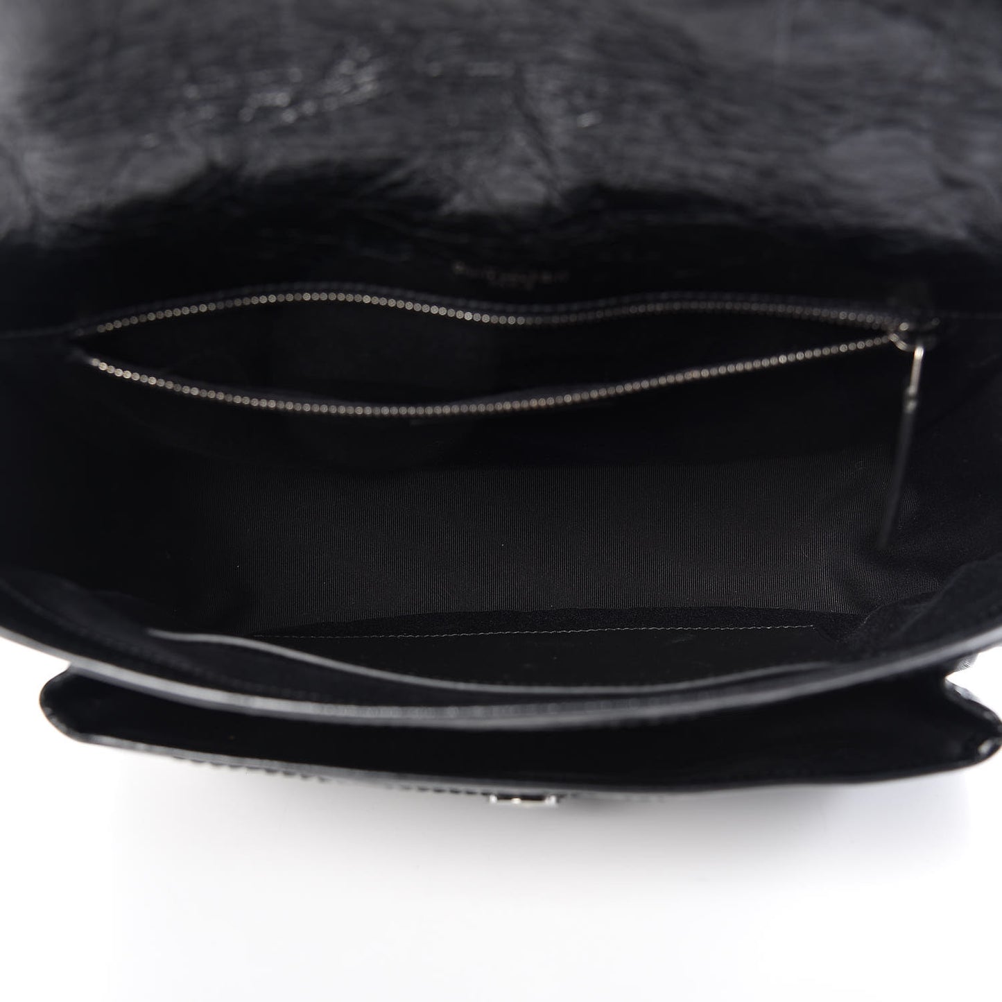 Crinkled Calfskin Matelasse Monogram Medium Niki Chain Satchel Black