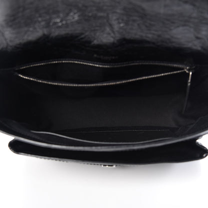 Saint Laurent Crinkled Calfskin Matelasse Monogram Medium Niki Chain Satchel Black 5 of 10