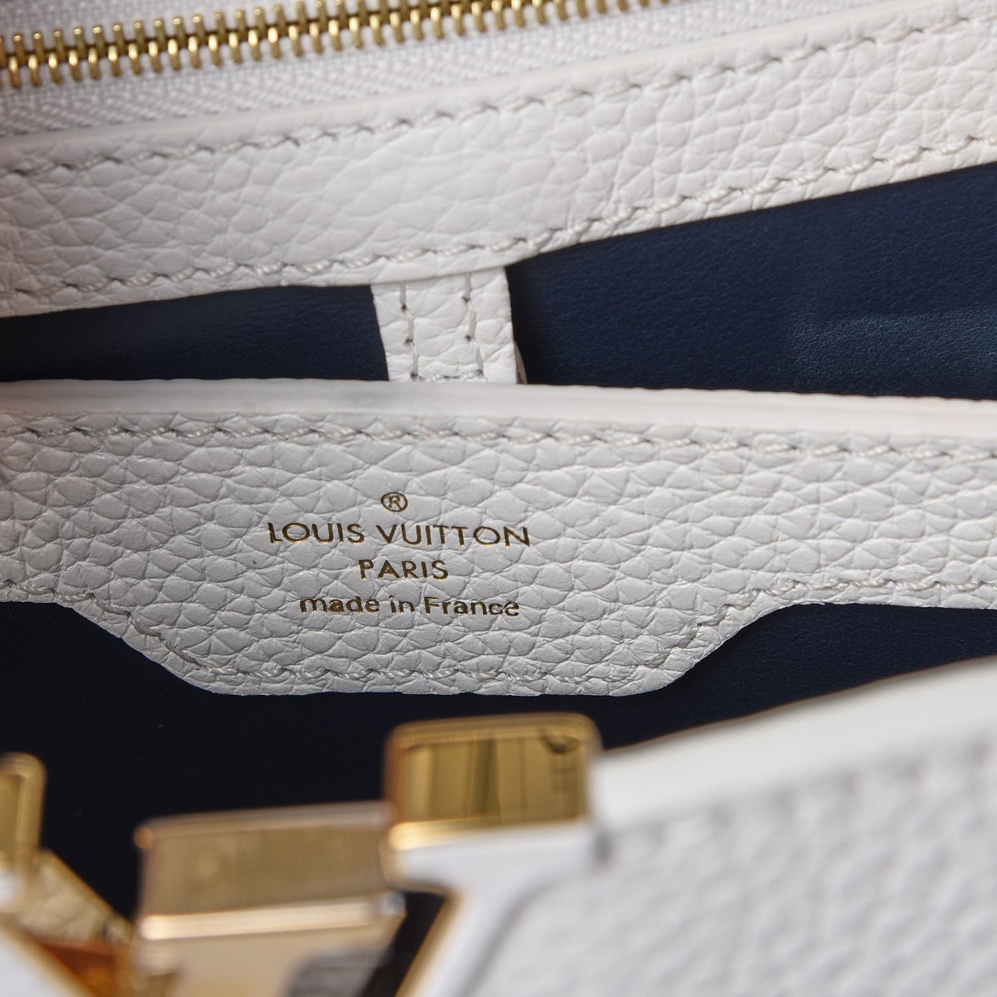 Taurillon Capucines PM Blue Marine