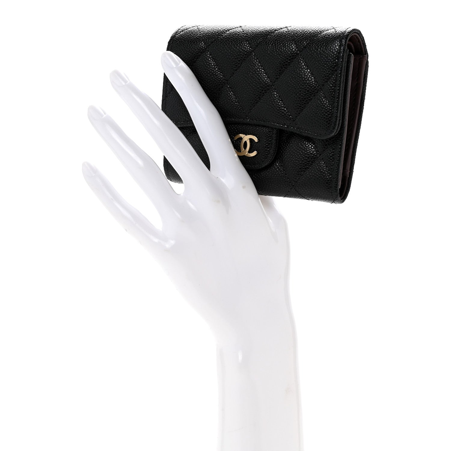 Chanel Caviar Quilted Compact Flap Wallet Black 2 of 9