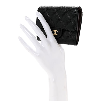 Chanel Caviar Quilted Compact Flap Wallet Black 2 of 9