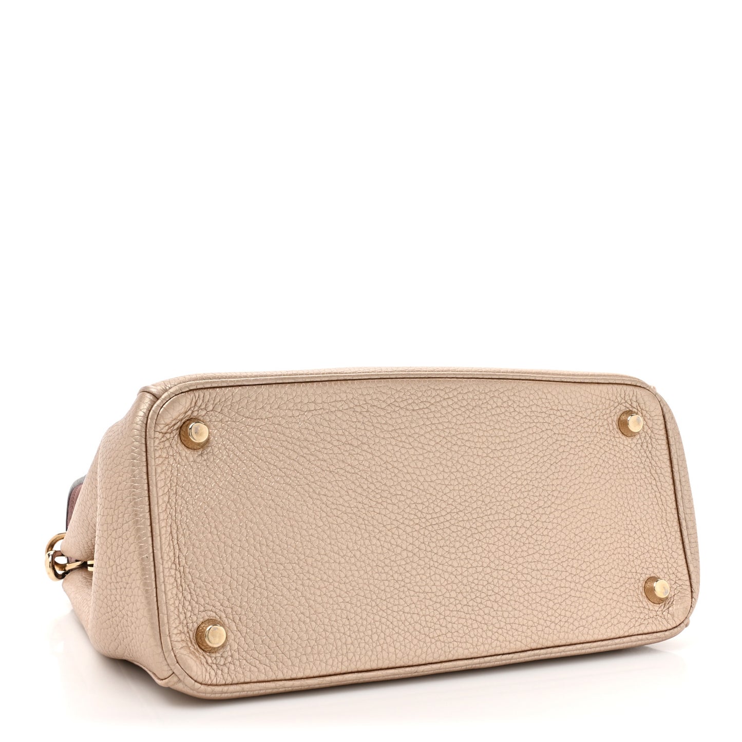 Metallic Bullcalf Small Be Dior Flap Pale Gold