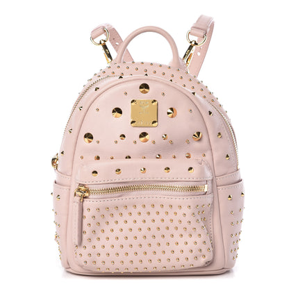 MCM Calfskin Stud X-Mini Stark Bebe Boo Backpack Pink 1 of 12