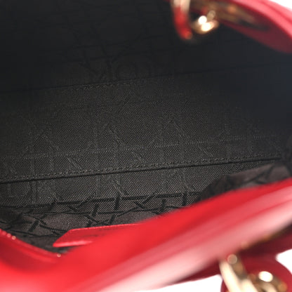 Christian Dior Lambskin Cannage Mini Lady Dior Red 5 of 11