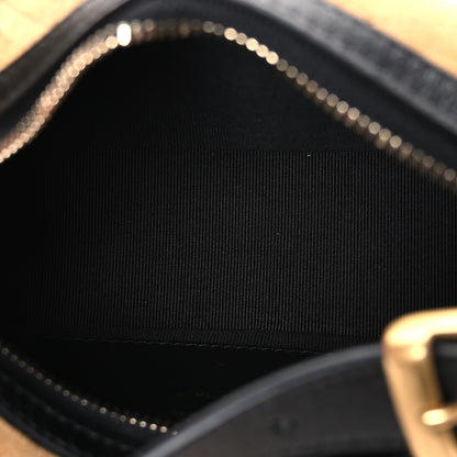 Chanel Suede Calfskin Shiny Lambskin Quilted Coco Base Hobo Clutch With Chain Beige Black 5 of 10